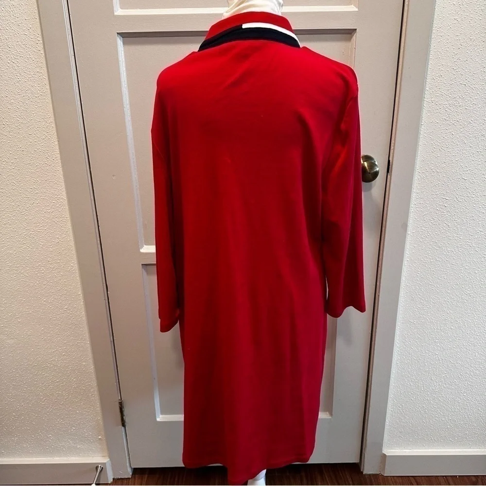 Tommy Hilfiger Cotton T-shirt Pull Over Dress Sz XL Chilli Pepper Red